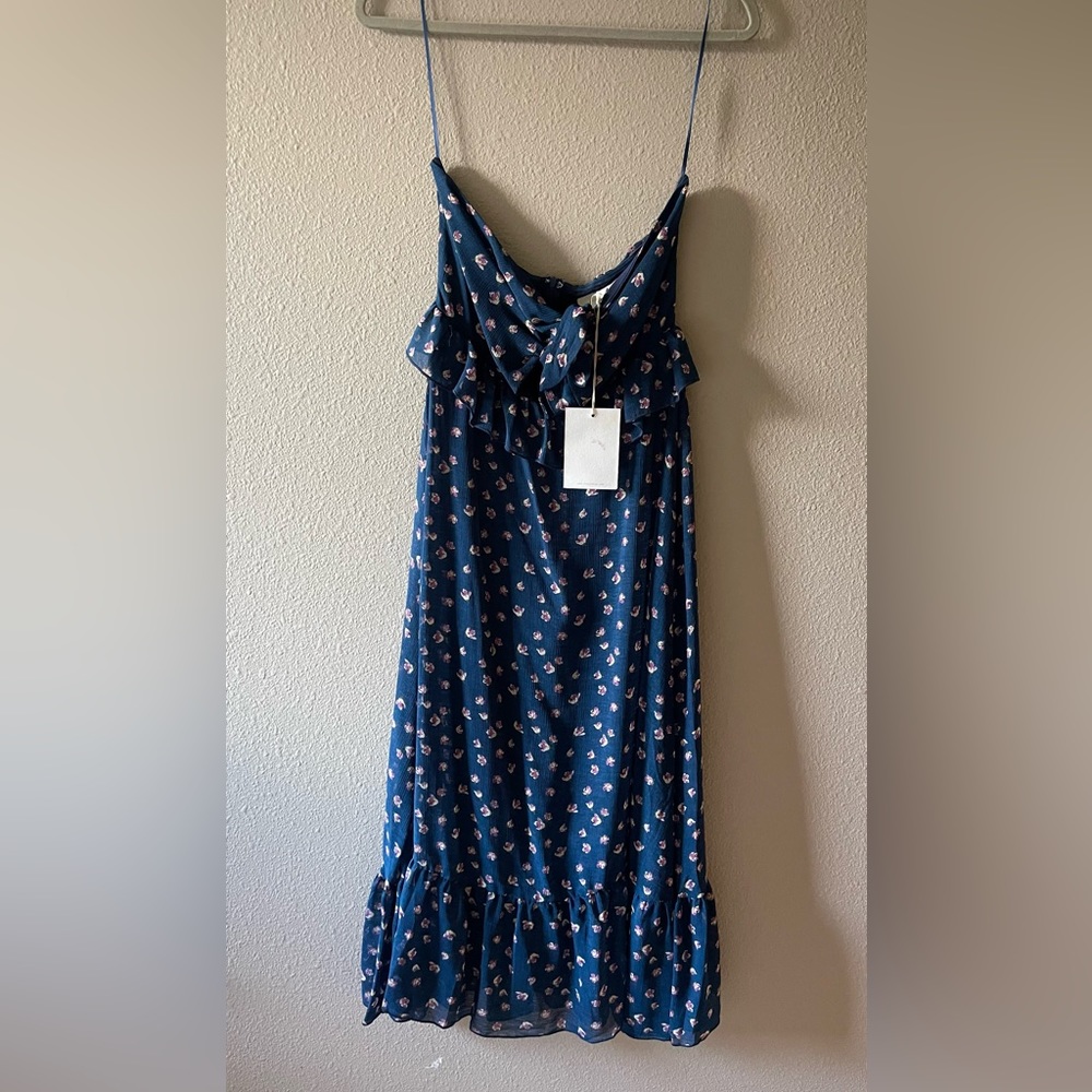 NWT Strapless blue flower dress